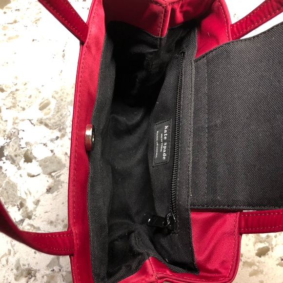 Wine Red Kate Spade mini nylon tote handbag - Picture 7 of 13